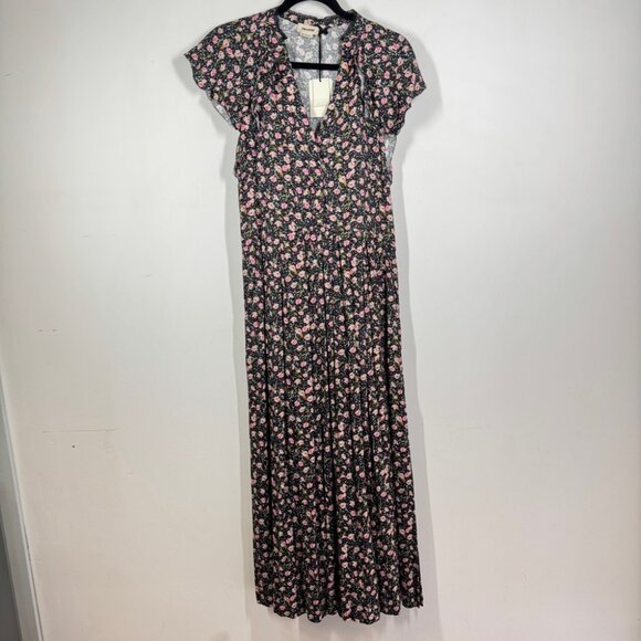 Zadig & Voltaire Black Pink Floral Maxi Dress Size XS Romantic - Picture 2 of 14